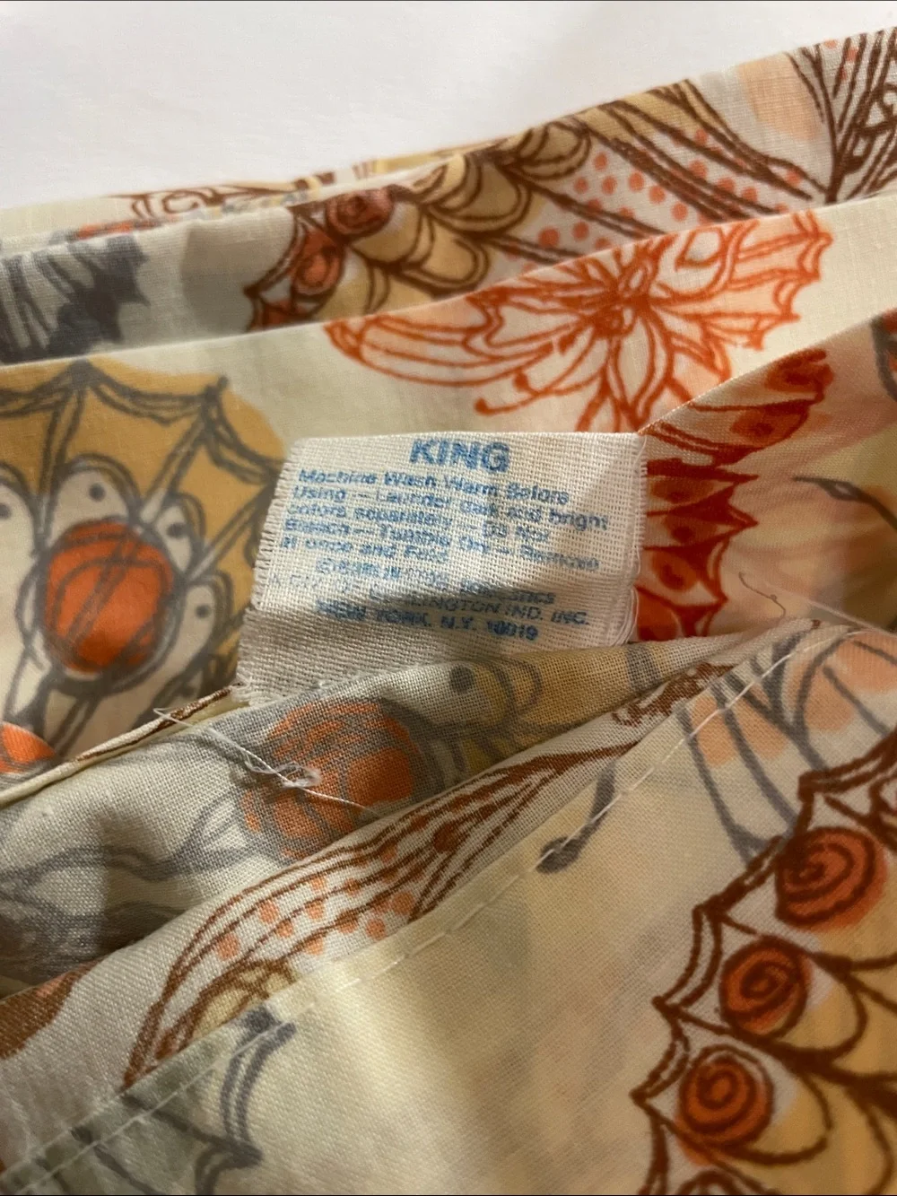 Vintage Burlington Butterfly Print Pillowcases with Orange and Gray Butterflies
